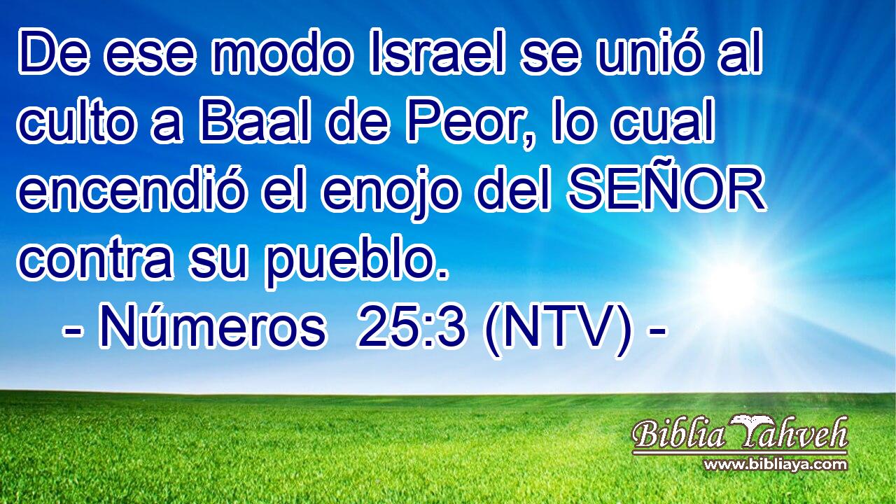 De ese modo Israel se unió al culto a Baal de Peor, lo cual encendió el enojo del SEÑOR contra su pueblo.
