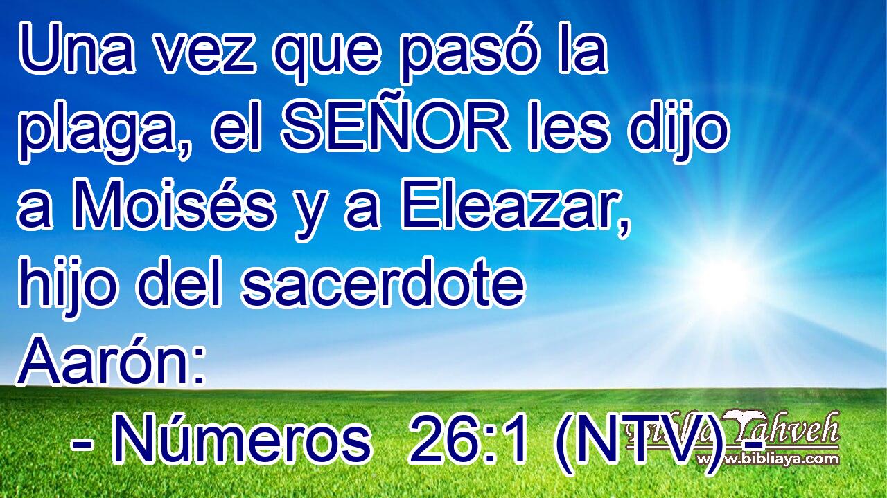 Una vez que pasó la plaga, el SEÑOR les dijo a Moisés y a Eleazar, hijo del sacerdote Aarón: