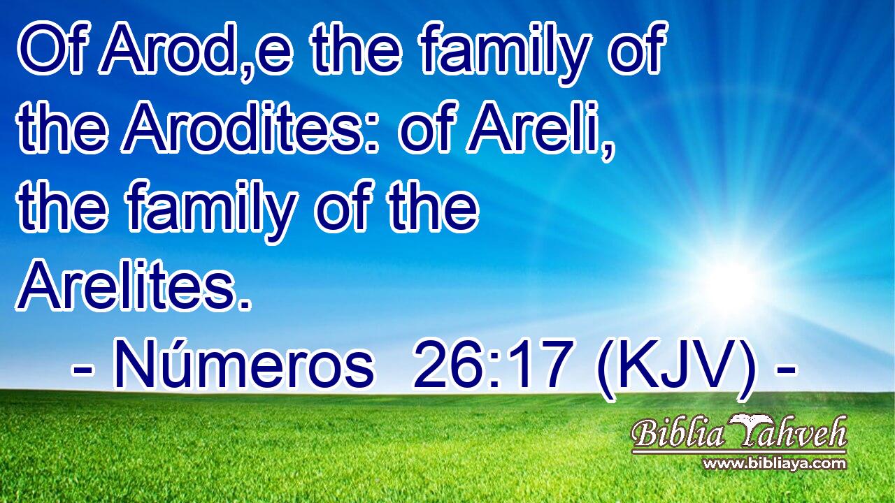 Of Arod,e the family of the Arodites: of Areli, the family of the Arelites.