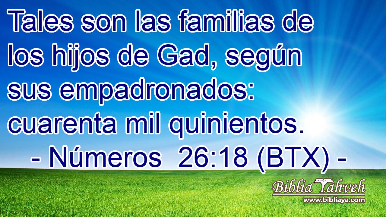 Tales son las familias de los hijos de Gad, según sus empadronados: cuarenta mil quinientos.