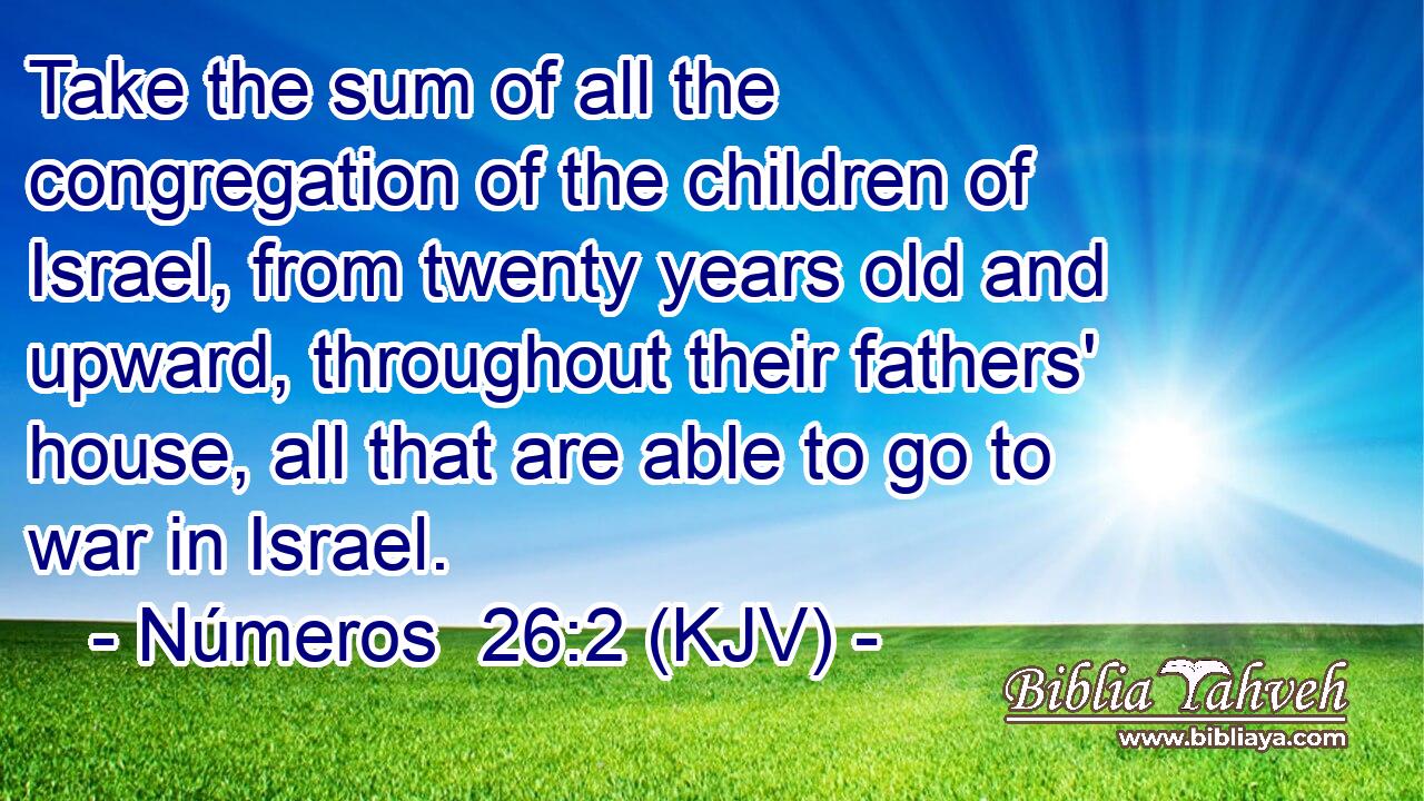 Take the sum of all the congregation of the children of Israel, from twenty years old and upward, throughout their fathers' house, all that are able to go to war in Israel.