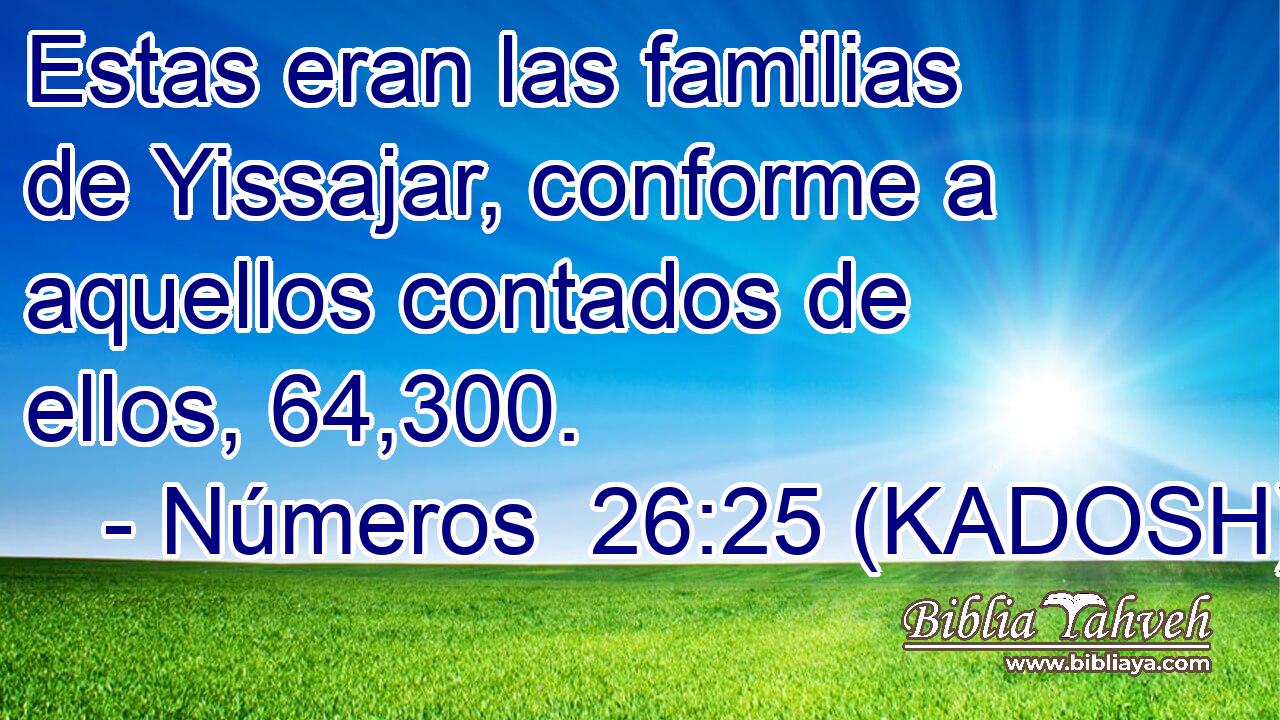  Estas eran las familias de Yissajar, conforme a aquellos contados de ellos, 64,300. 