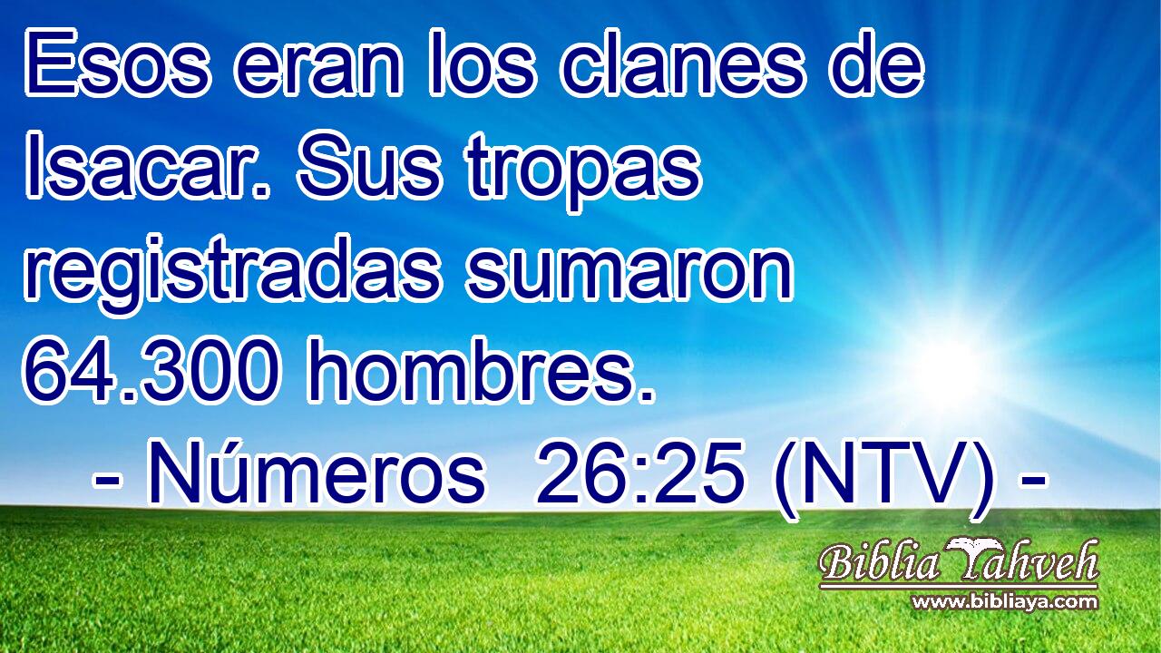Esos eran los clanes de Isacar. Sus tropas registradas sumaron 64.300 hombres.