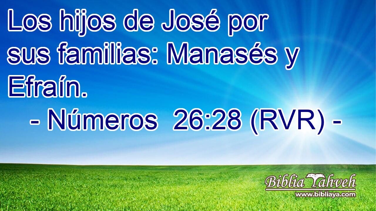 Los hijos de José por sus familias: Manasés y Efraín.
