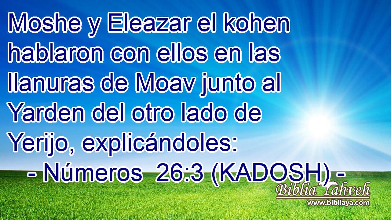  Moshe y Eleazar el kohen hablaron con ellos en las llanuras de Moav junto al Yarden del otro lado de Yerijo, explicándoles: 