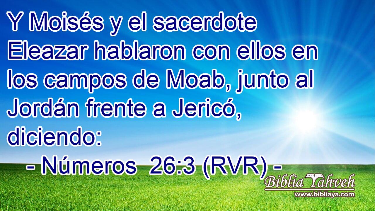 Y Moisés y el sacerdote Eleazar hablaron con ellos en los campos de Moab, junto al Jordán frente a Jericó, diciendo: