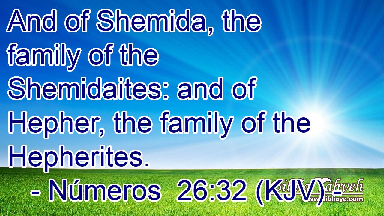 And of Shemida, the family of the Shemidaites: and of Hepher, the family of the Hepherites.