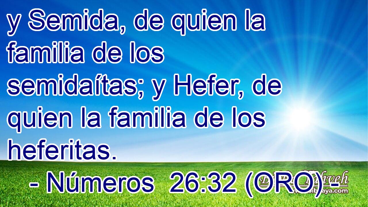  y Semida, de quien la familia de los semidaítas; y Hefer, de quien la familia de los heferitas. 