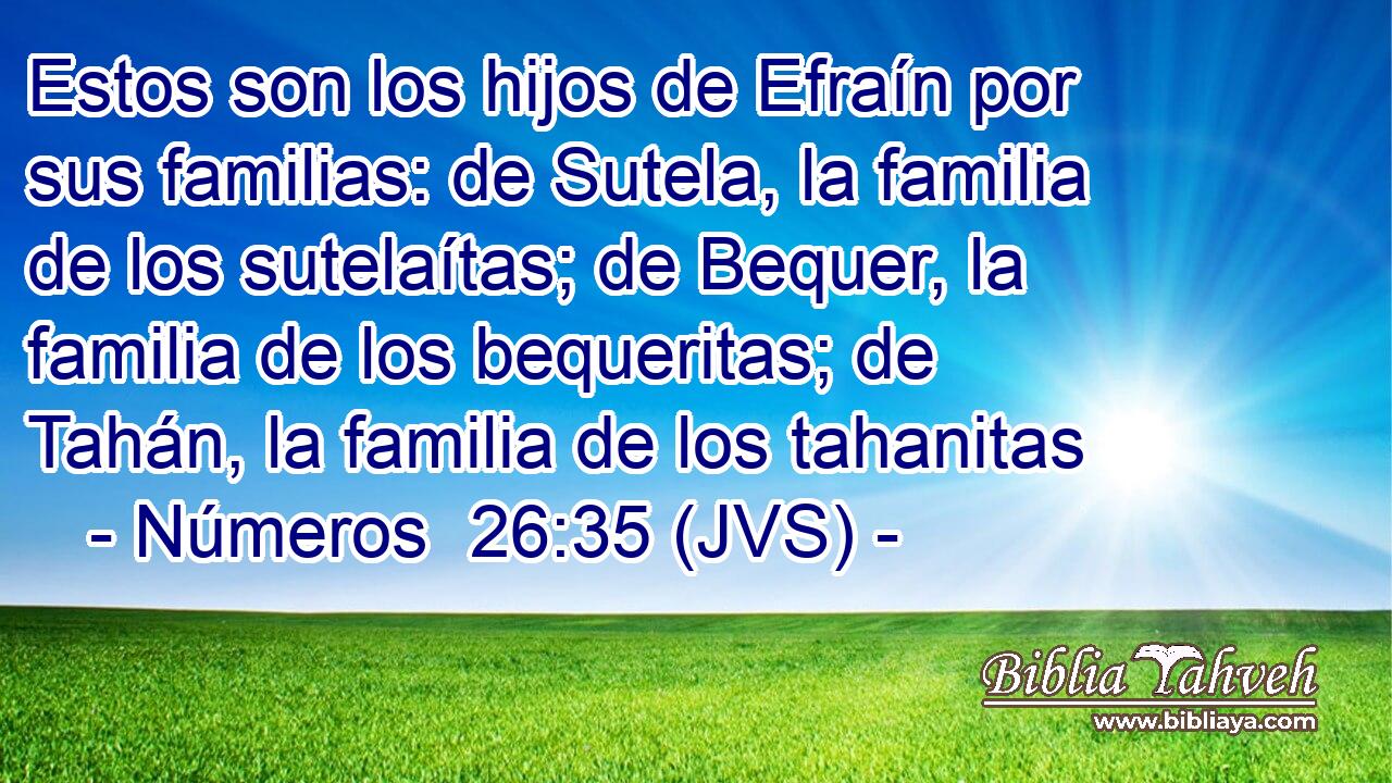 Estos son los hijos de Efraín por sus familias: de Sutela, la familia de los sutelaítas; de Bequer, la familia de los bequeritas; de Tahán, la familia de los tahanitas