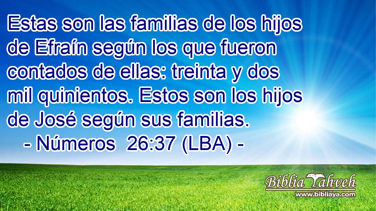 Estas son las familias de los hijos de Efraín según los que fueron contados de ellas: treinta y dos mil quinientos. Estos son los hijos de José según sus familias.