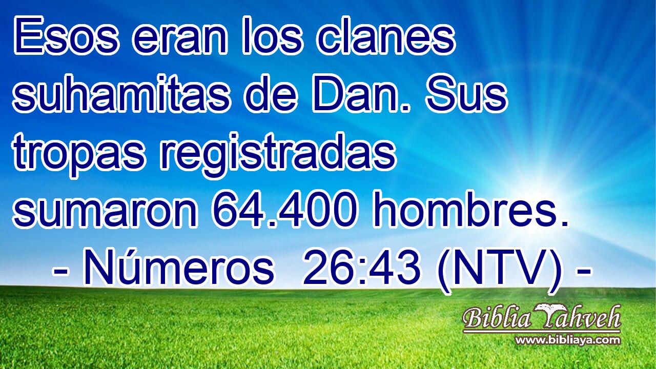 Esos eran los clanes suhamitas de Dan. Sus tropas registradas sumaron 64.400 hombres.