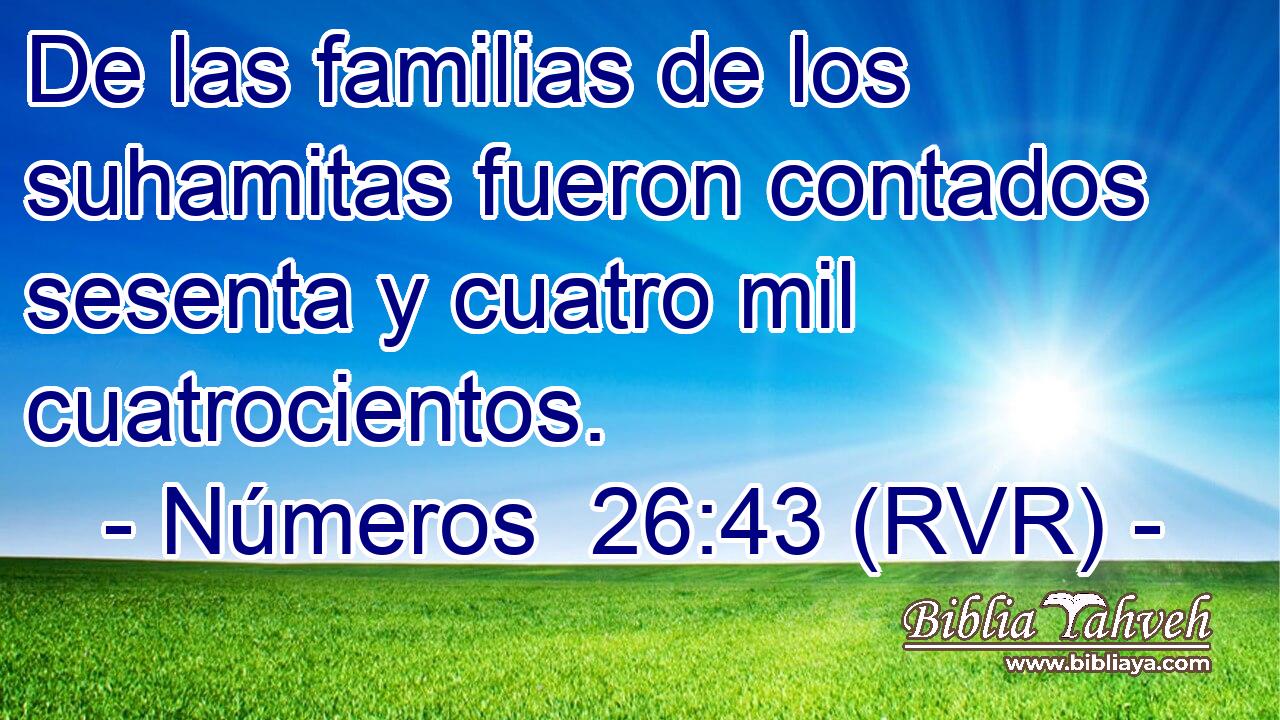 De las familias de los suhamitas fueron contados sesenta y cuatro mil cuatrocientos.