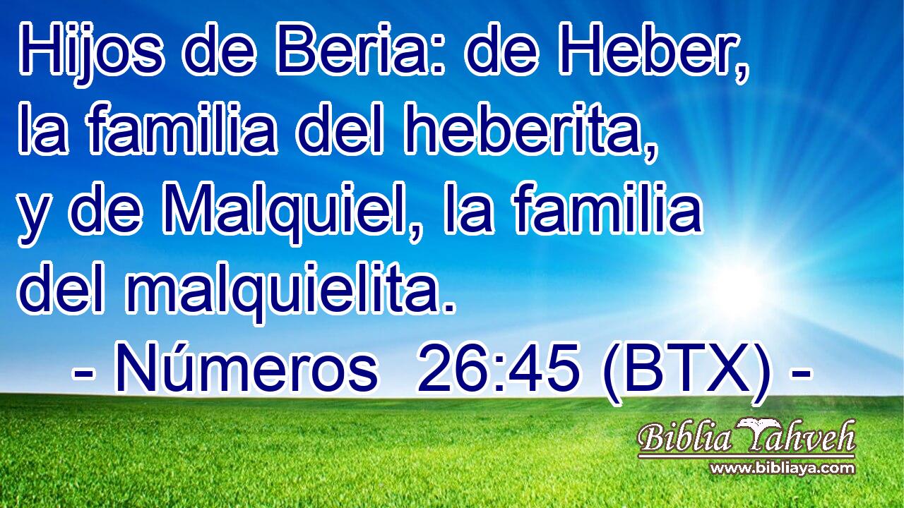 Hijos de Beria: de Heber, la familia del heberita, y de Malquiel, la familia del malquielita.
