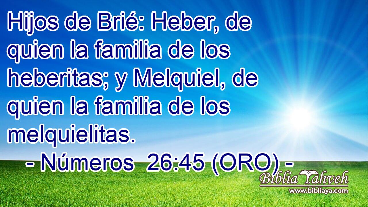 Hijos de Brié: Heber, de quien la familia de los heberitas; y Melquiel, de quien la familia de los melquielitas. 