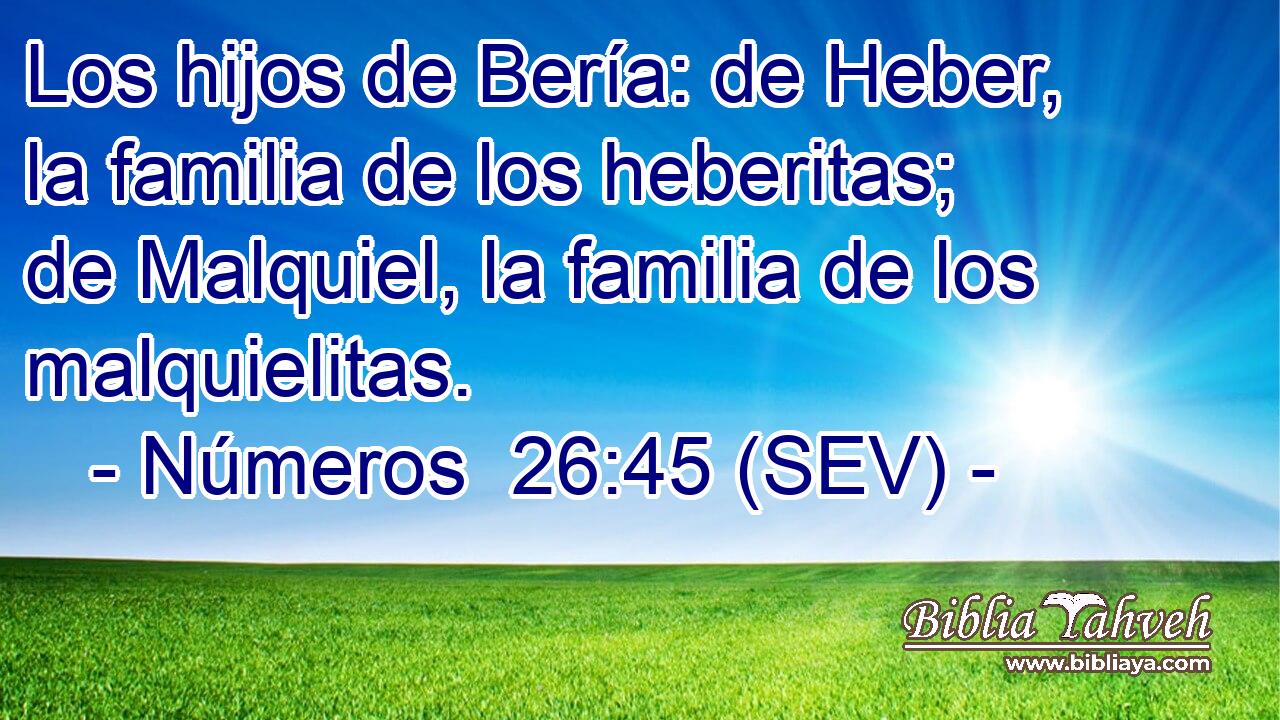 Los hijos de Bería: de Heber, la familia de los heberitas; de Malquiel, la familia de los malquielitas.