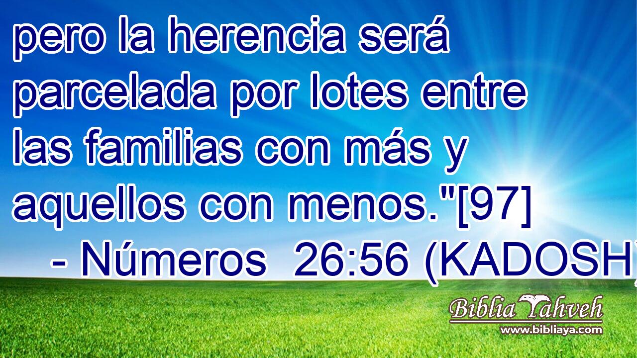  pero la herencia será parcelada por lotes entre las familias con más y aquellos con menos.