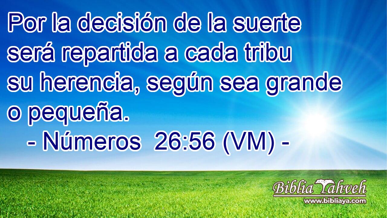  Por la decisión de la suerte será repartida a cada tribu su herencia, según sea grande o pequeña. 