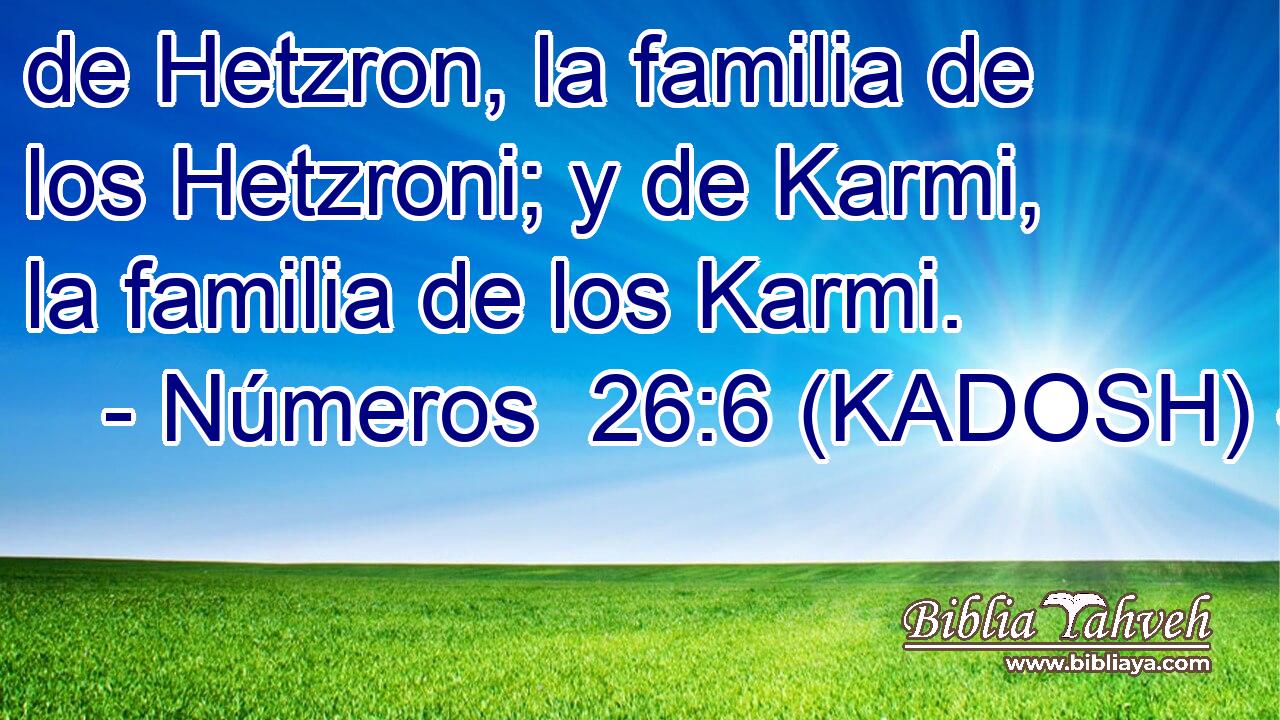  de Hetzron, la familia de los Hetzroni; y de Karmi, la familia de los Karmi. 