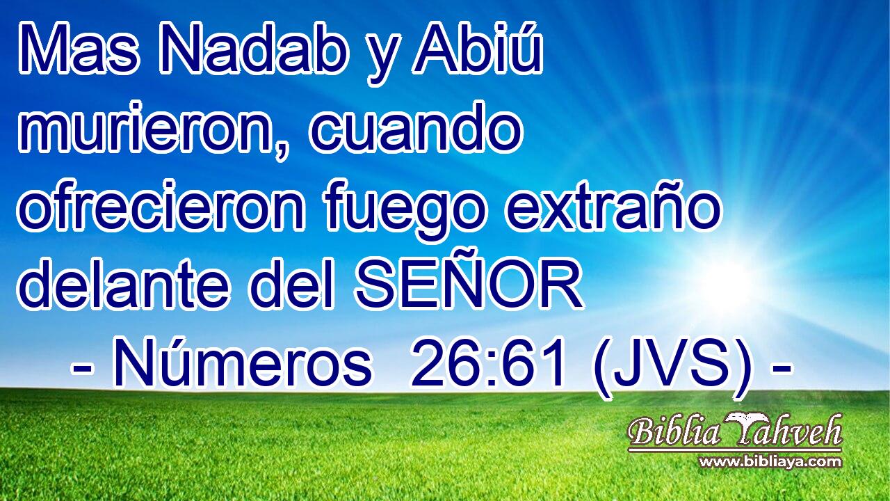 Mas Nadab y Abiú murieron, cuando ofrecieron fuego extraño delante del SEÑOR