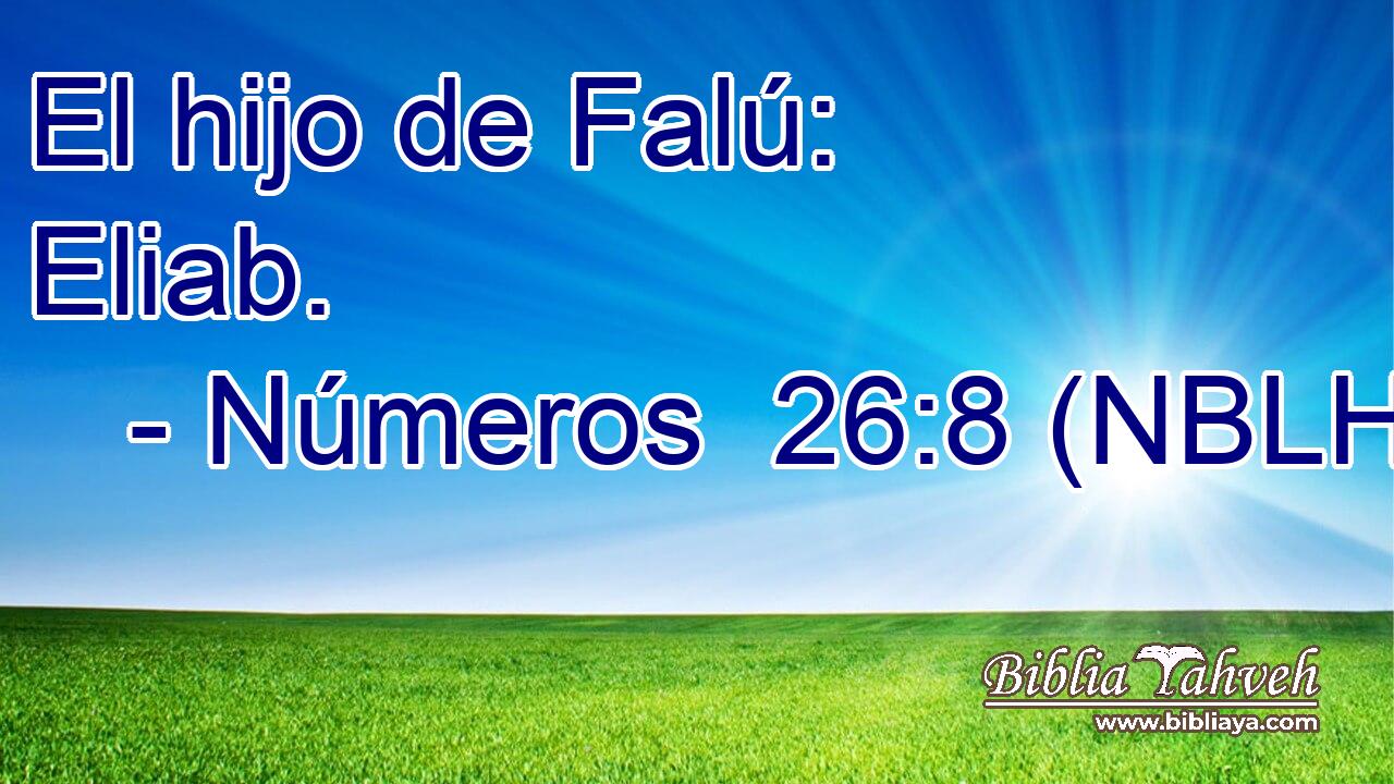  El hijo de Falú: Eliab. 