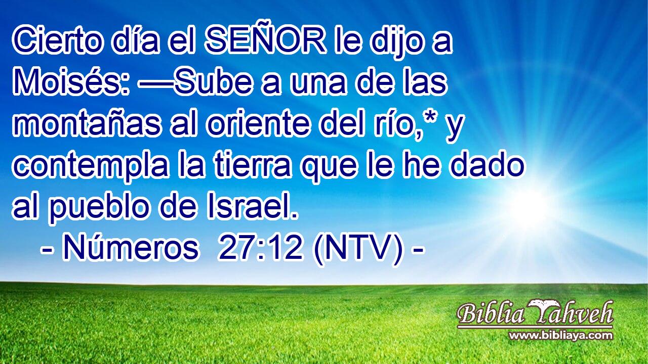 Cierto día el SEÑOR le dijo a Moisés: —Sube a una de las montañas al oriente del río,* y contempla la tierra que le he dado al pueblo de Israel.