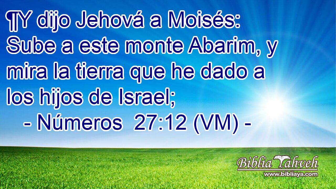  ¶Y dijo Jehová a Moisés: Sube a este monte Abarim, y mira la tierra que he dado a los hijos de Israel; 