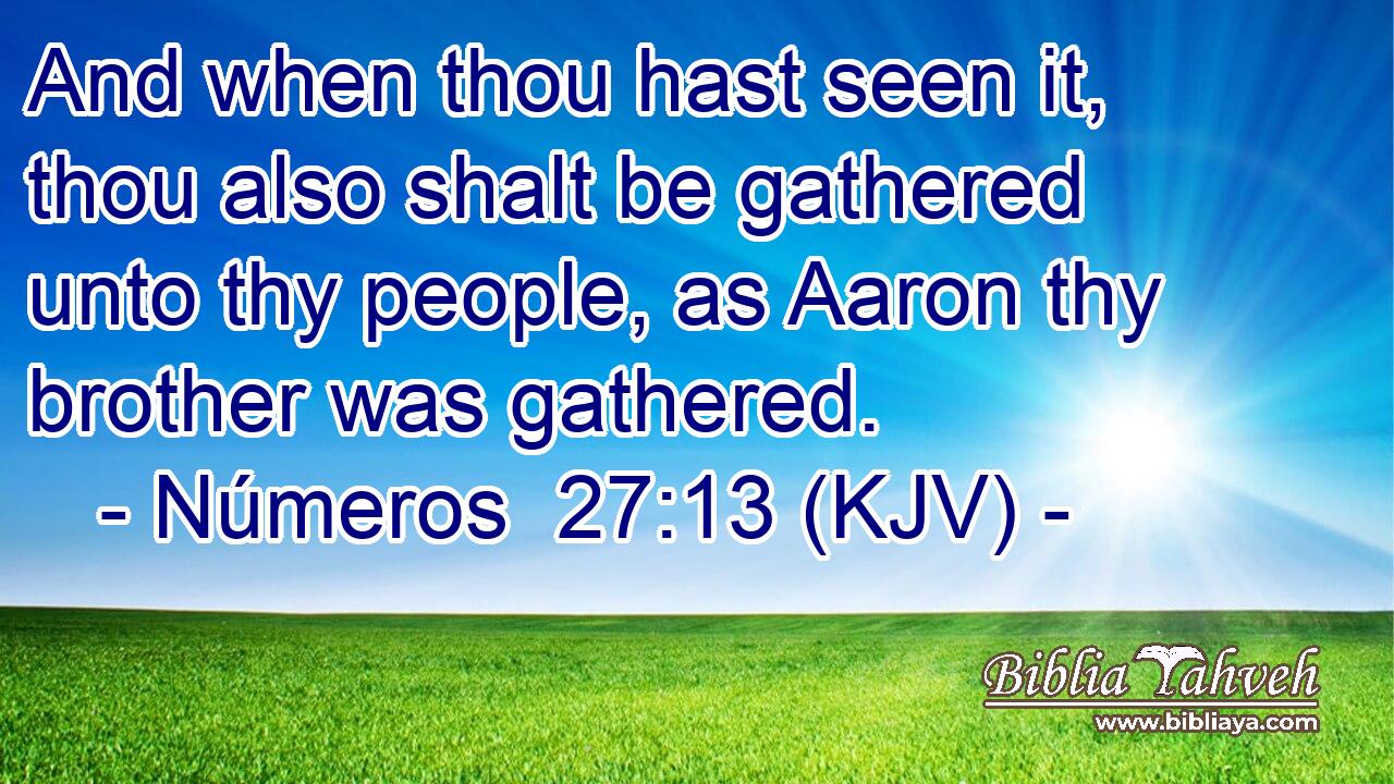 And when thou hast seen it, thou also shalt be gathered unto thy people, as Aaron thy brother was gathered.