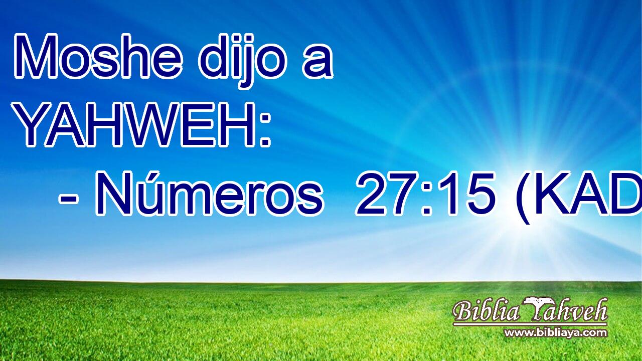  Moshe dijo a YAHWEH: 