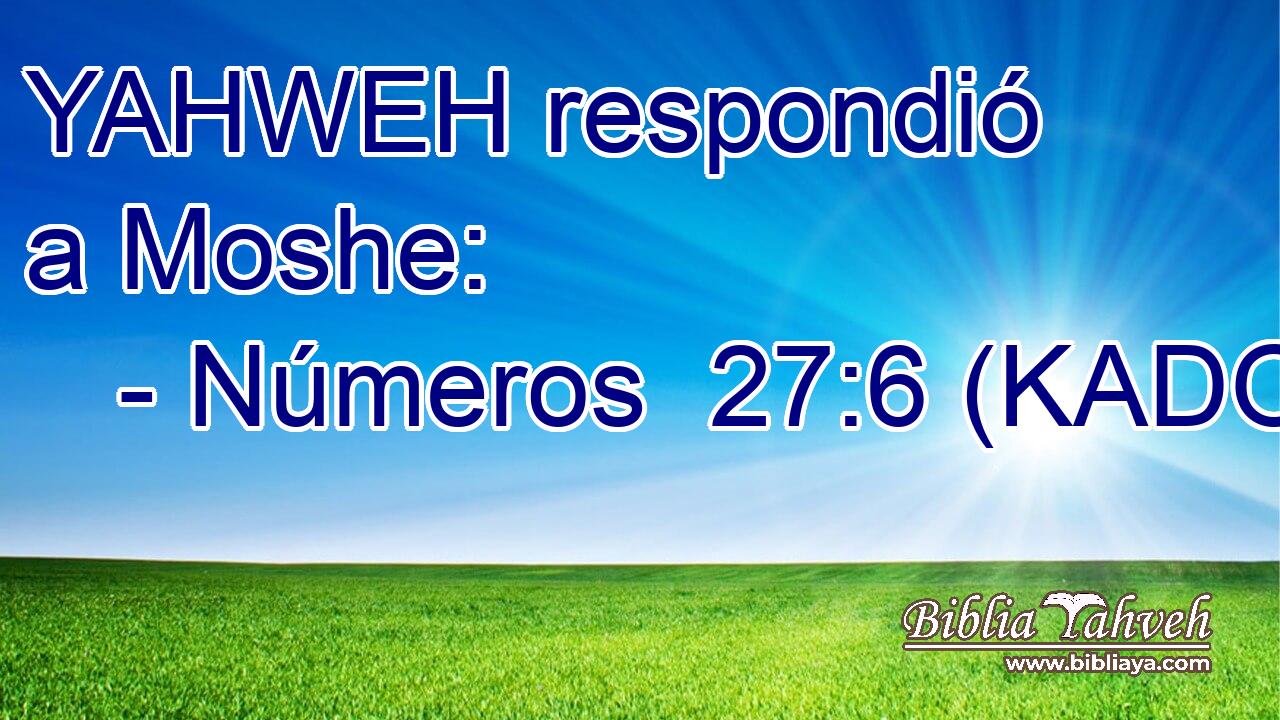  YAHWEH respondió a Moshe: 