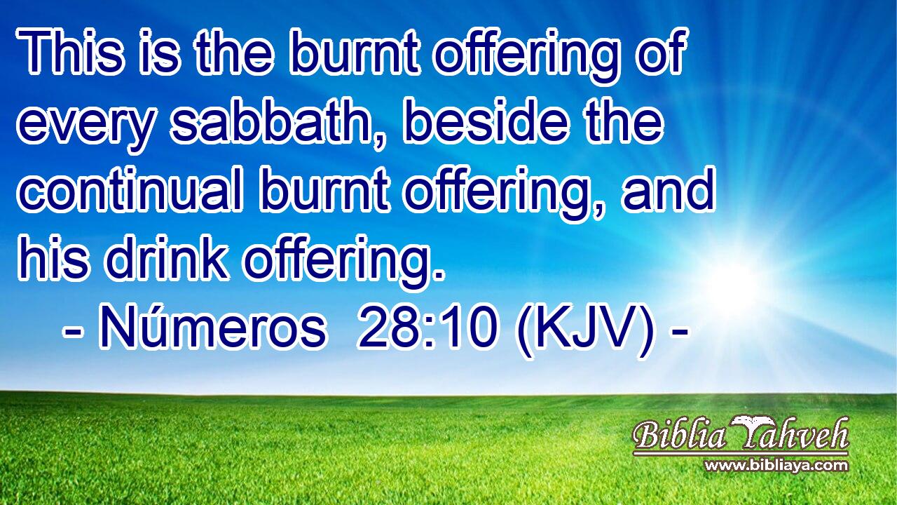 This is the burnt offering of every sabbath, beside the continual burnt offering, and his drink offering.