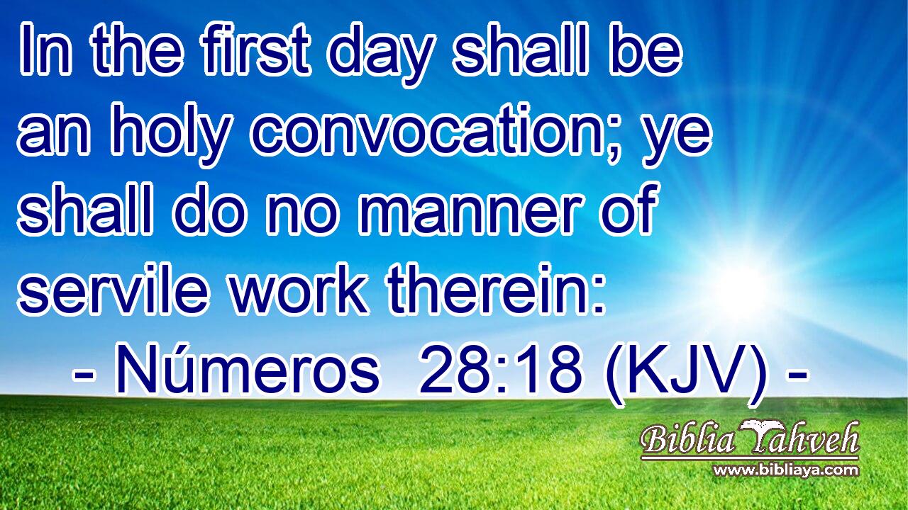 In the first day shall be an holy convocation; ye shall do no manner of servile work therein:
