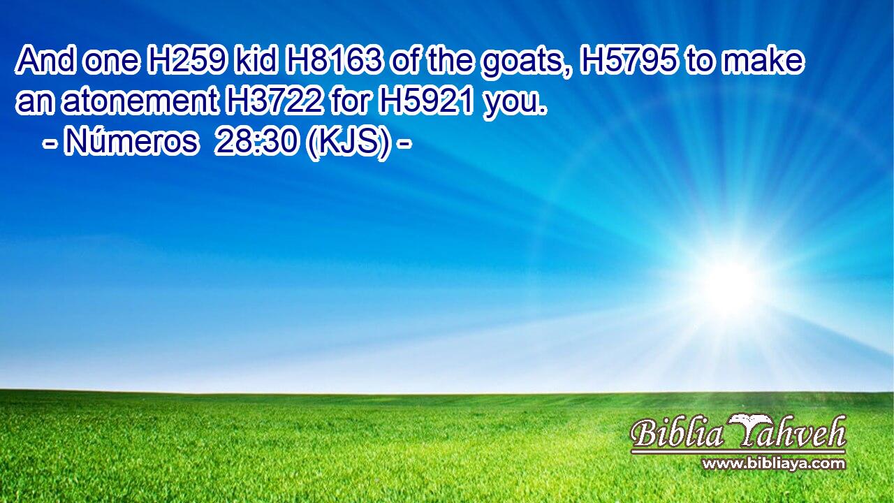 And one H259 kid H8163 of the goats, H5795 to make an atonement H3722 for H5921 you.