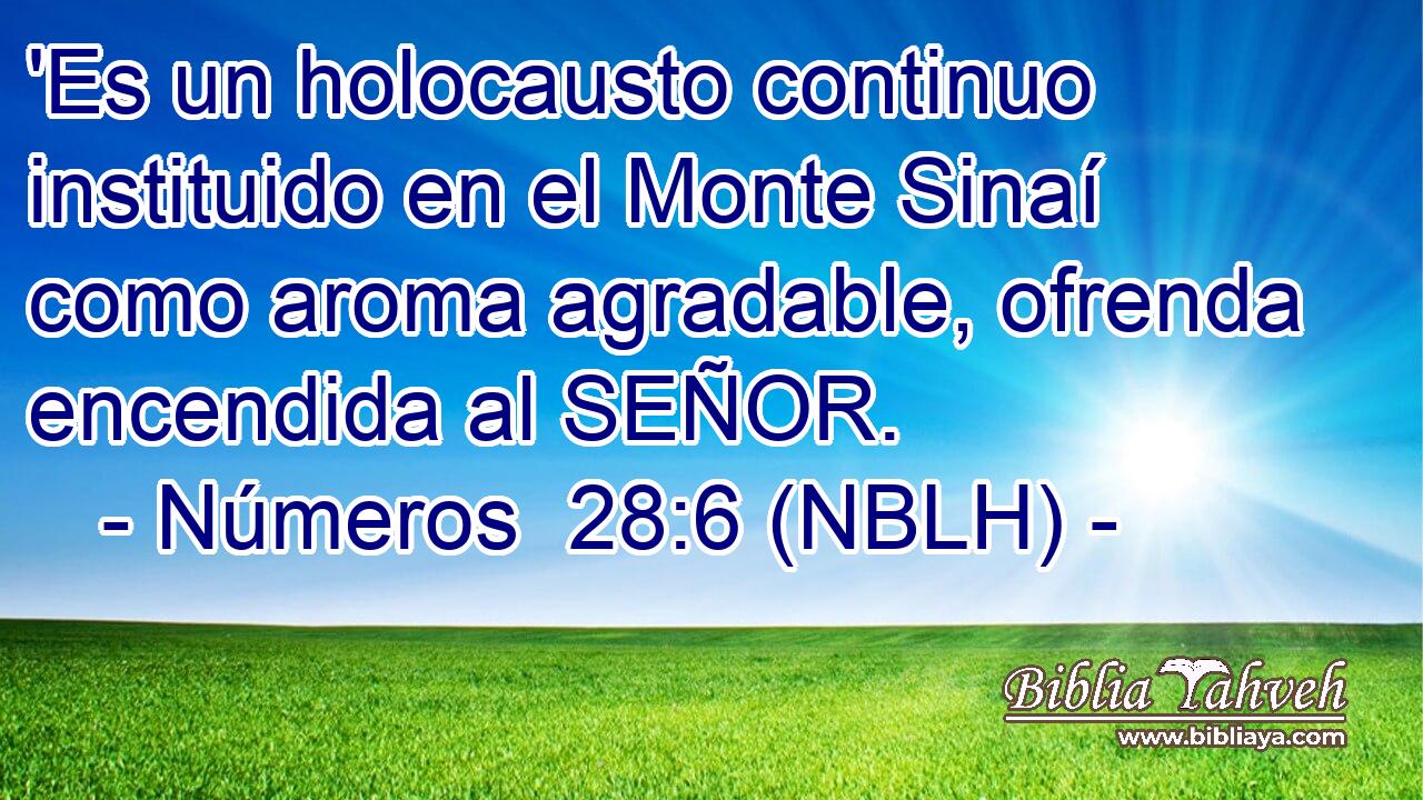  'Es un holocausto continuo instituido en el Monte Sinaí como aroma agradable, ofrenda encendida al SEÑOR. 