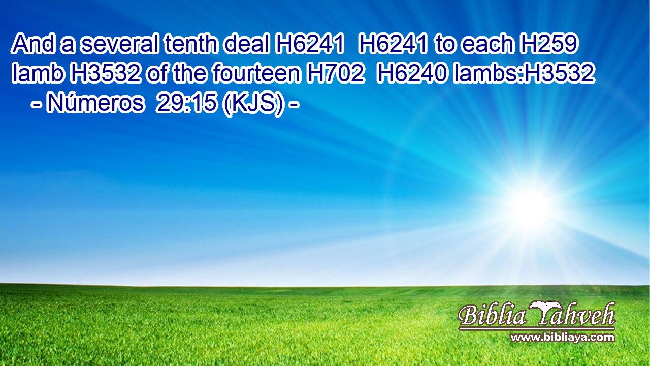 And a several tenth deal H6241  H6241 to each H259 lamb H3532 of the fourteen H702  H6240 lambs:H3532