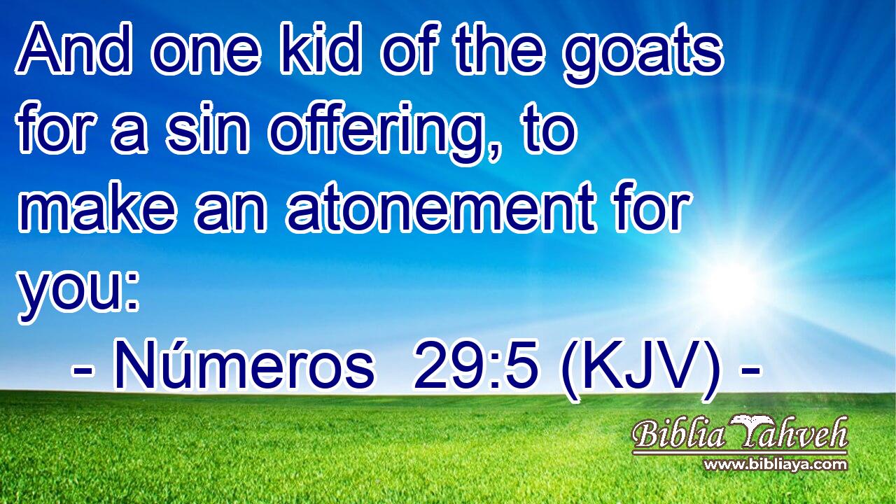 And one kid of the goats for a sin offering, to make an atonement for you: