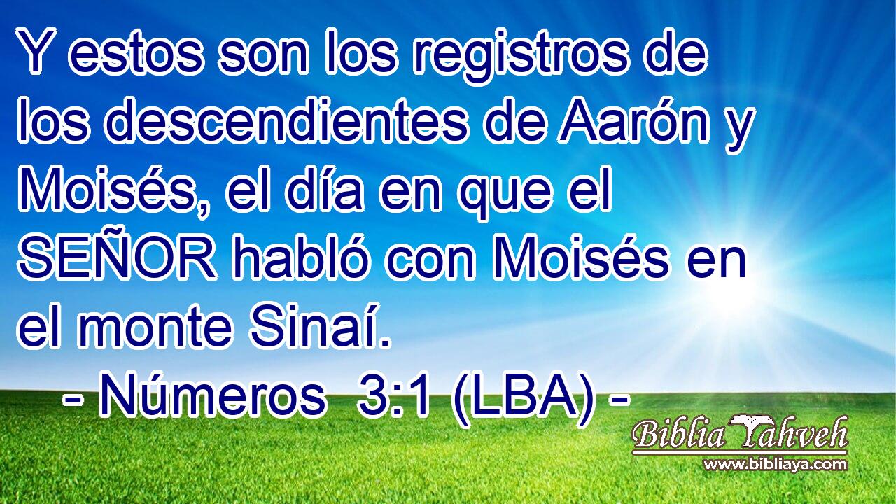 Y estos son los registros de los descendientes de Aarón y Moisés, el día en que el SEÑOR habló con Moisés en el monte Sinaí.