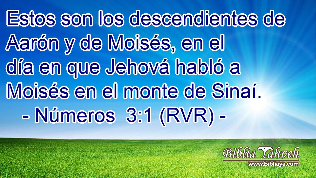 Estos son los descendientes de Aarón y de Moisés, en el día en que Jehová habló a Moisés en el monte de Sinaí.