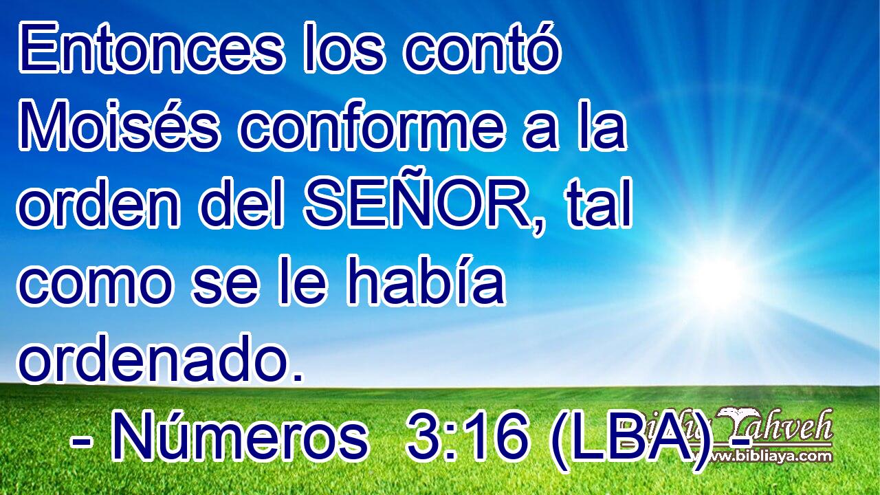 Entonces los contó Moisés conforme a la orden del SEÑOR, tal como se le había ordenado.