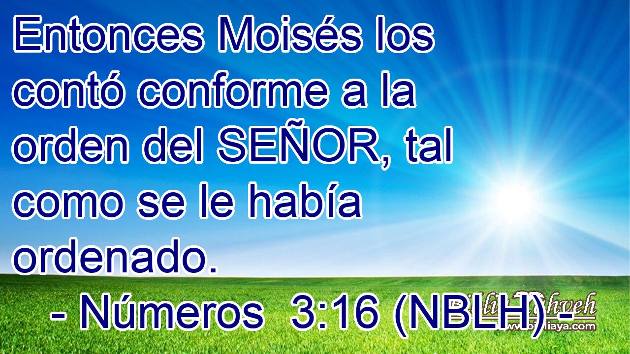  Entonces Moisés los contó conforme a la orden del SEÑOR, tal como se le había ordenado. 