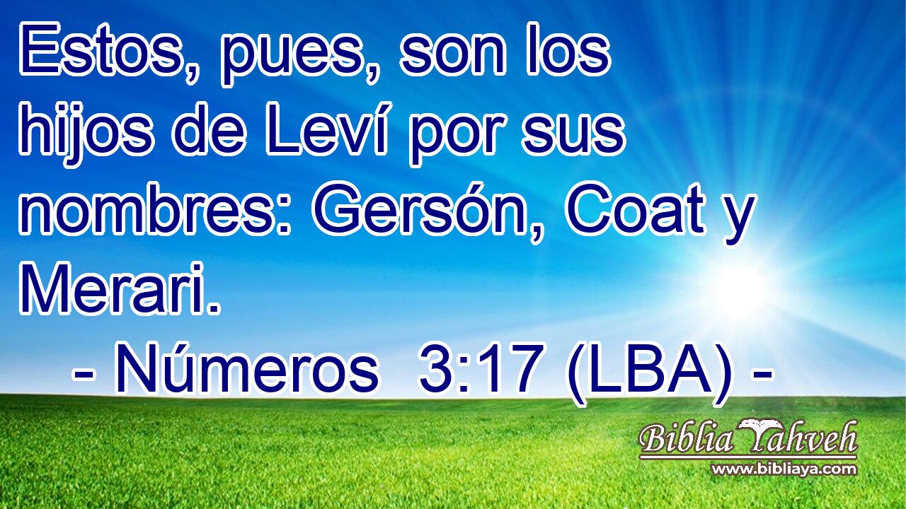 Estos, pues, son los hijos de Leví por sus nombres: Gersón, Coat y Merari.