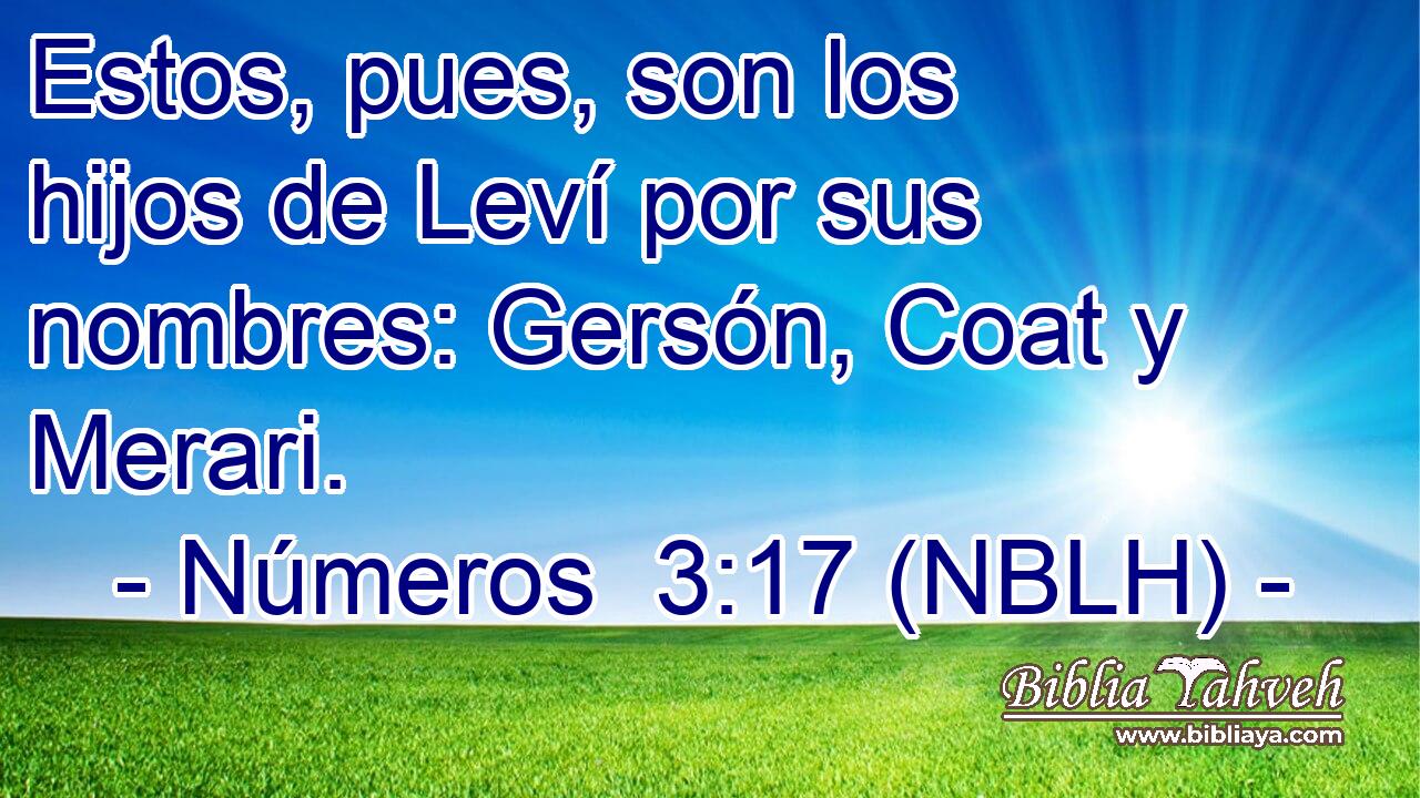  Estos, pues, son los hijos de Leví por sus nombres: Gersón, Coat y Merari. 