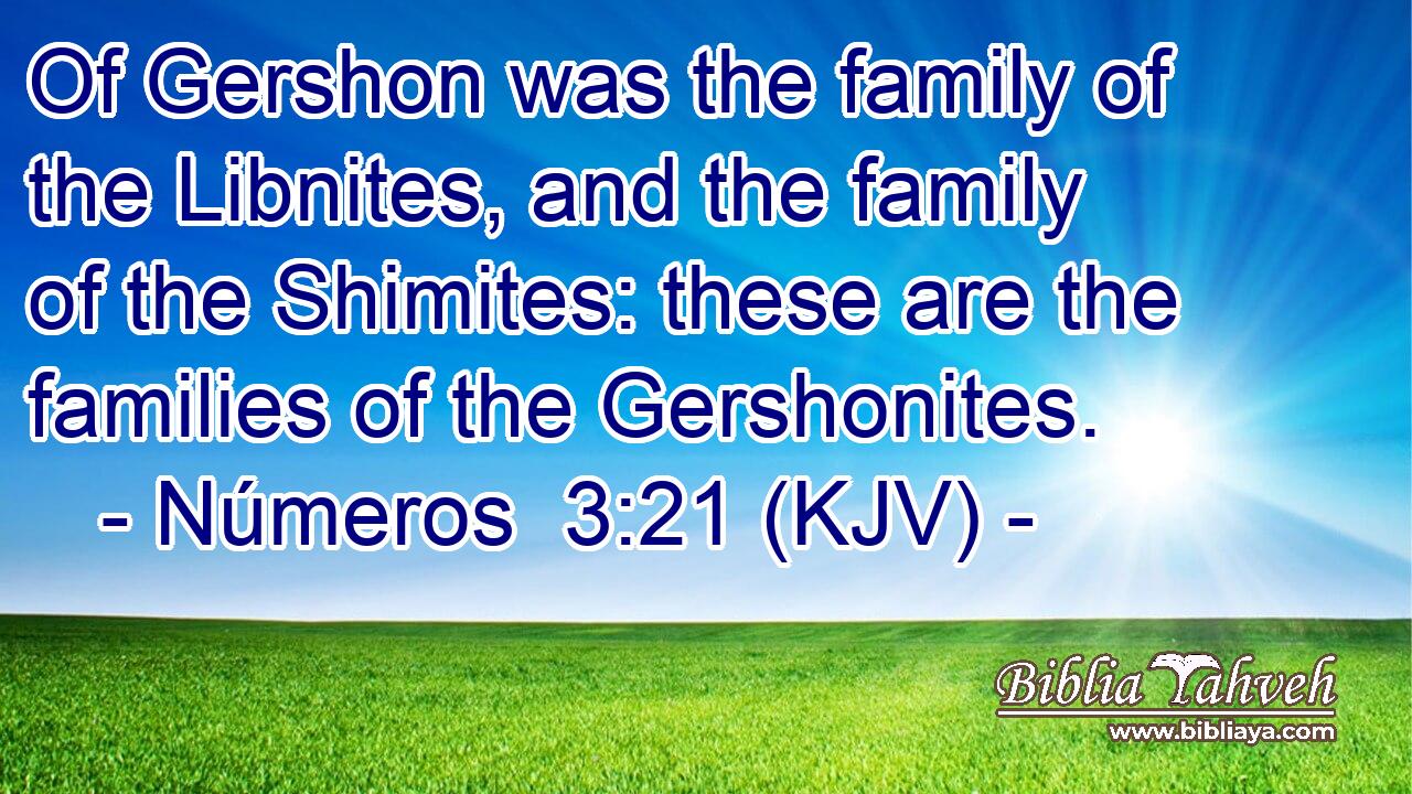 Of Gershon was the family of the Libnites, and the family of the Shimites: these are the families of the Gershonites.