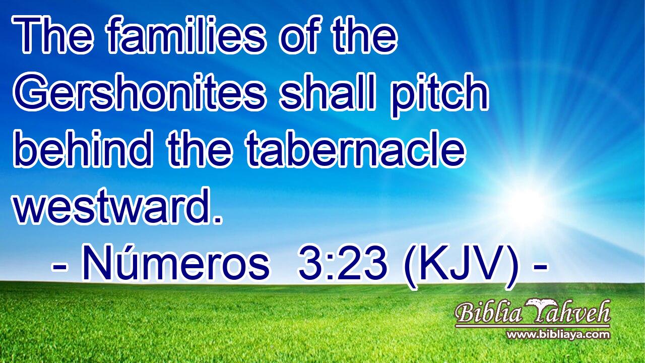 The families of the Gershonites shall pitch behind the tabernacle westward.