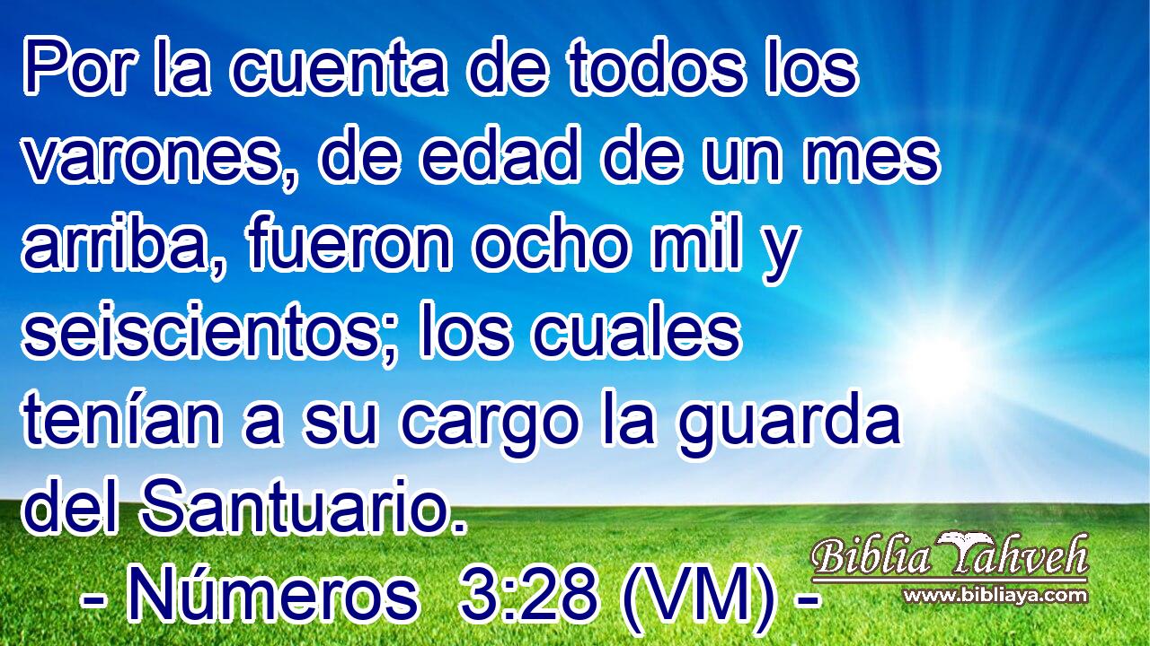  Por la cuenta de todos los varones, de edad de un mes arriba, fueron ocho mil y seiscientos; los cuales tenían a su cargo la guarda del Santuario. 