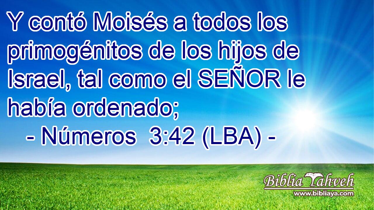 Y contó Moisés a todos los primogénitos de los hijos de Israel, tal como el SEÑOR le había ordenado;