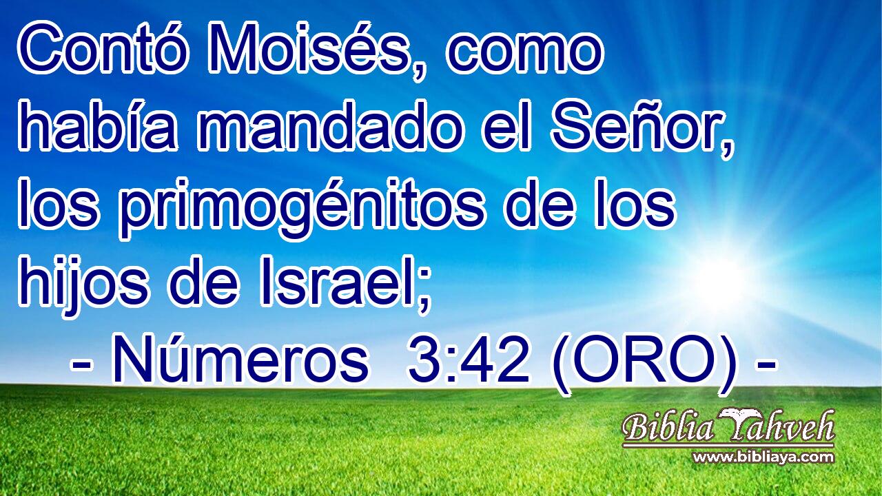  Contó Moisés, como había mandado el Señor, los primogénitos de los hijos de Israel; 