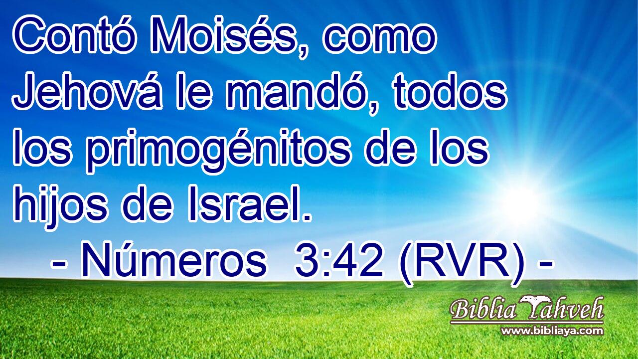 Contó Moisés, como Jehová le mandó, todos los primogénitos de los hijos de Israel.