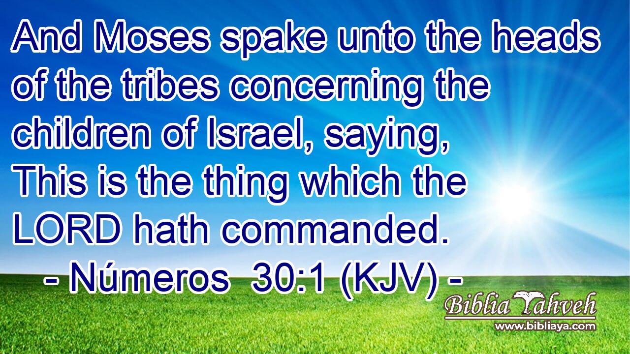 And Moses spake unto the heads of the tribes concerning the children of Israel, saying, This is the thing which the LORD hath commanded.