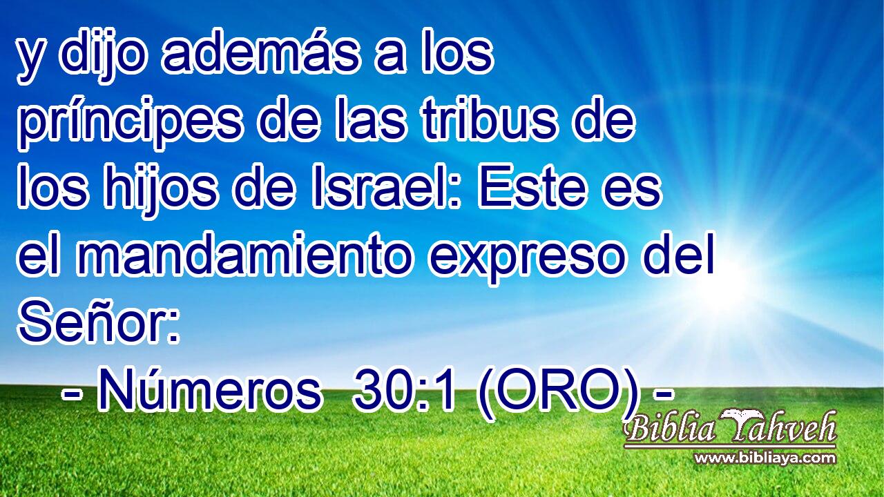  y dijo además a los príncipes de las tribus de los hijos de Israel: Este es el mandamiento expreso del Señor: 