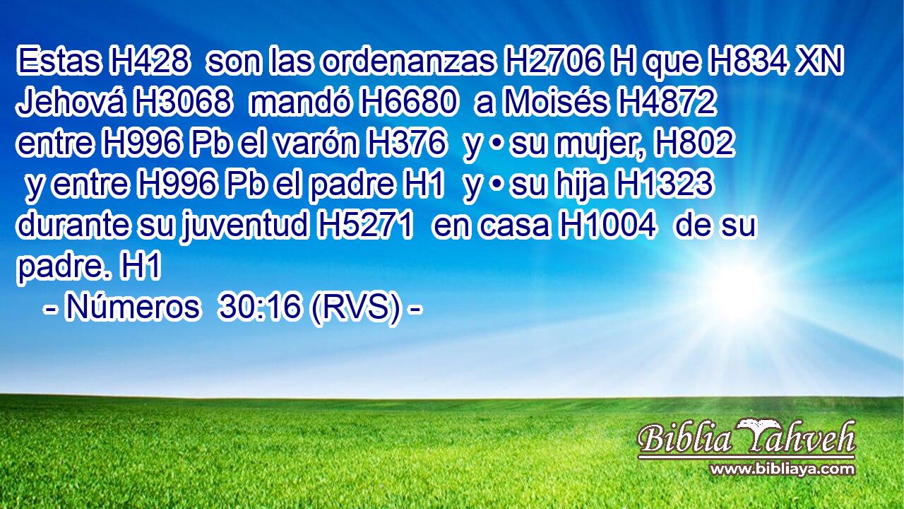 Estas H428  son las ordenanzas H2706 H que H834 XN Jehová H3068  mandó H6680  a Moisés H4872  entre H996 Pb el varón H376  y • su mujer, H802  y entre H996 Pb el padre H1  y • su hija H1323  durante su juventud H5271  en casa H1004  de su padre. H1  